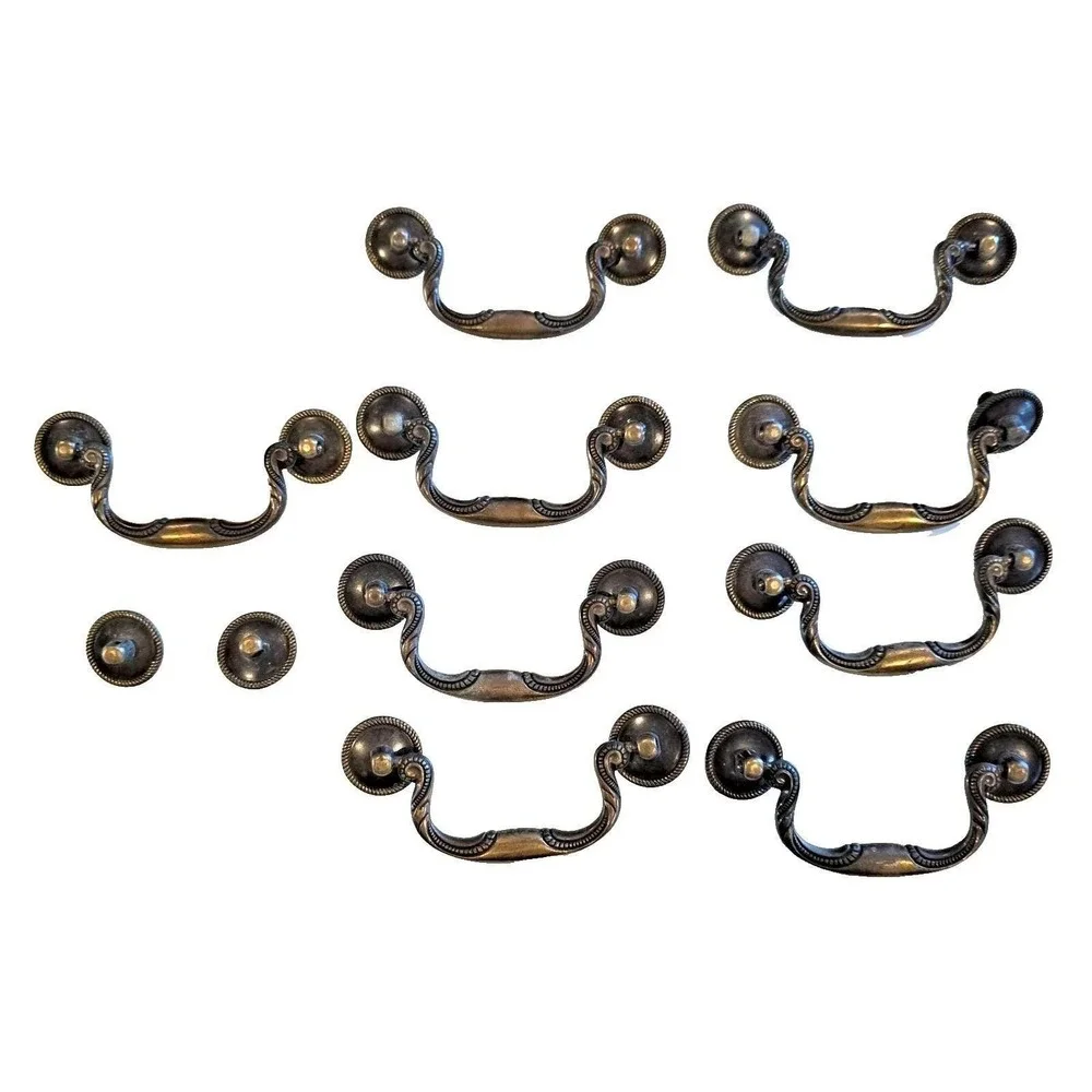9 Vintage 1960s Keeler Brass Co. YC K1406‎ Drawer Pulls 3